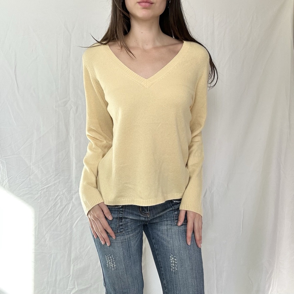 Caslon 100% Cashmere V Neck Sweater Quiet Luxury Soft Preppy